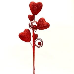 Red Glitter Foam Heart Pick for Valentine’s Party Decor 12”